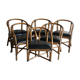 Chaises rotin assise simili cuir