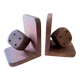 Pair of wooden dice bookends, circa 1960
