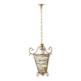 Vintage 50's lantern chandelier multicolored glass italian design