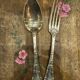 Christofle spoons and forks from the Chrysanthème model.