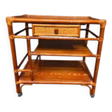 Rattan serving trolley