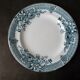 Set of 6 flat plates Longwy, Watteau model