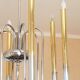 1950s chandelier in brass and chrome-plated brass with 6 lights