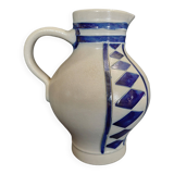 Salt-glazed stoneware jug in cobalt blue, Germany, Westerwald, 20th century.