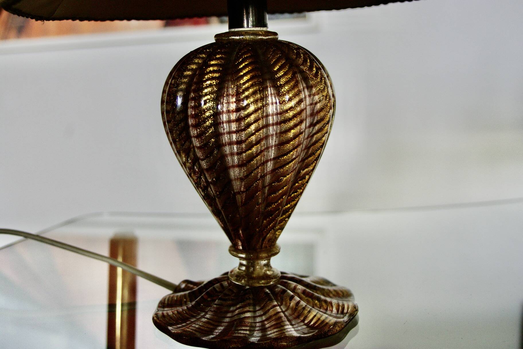 VINTAGE TABLE LAMP BY BAROVIER AND TOSO ITALY 1950