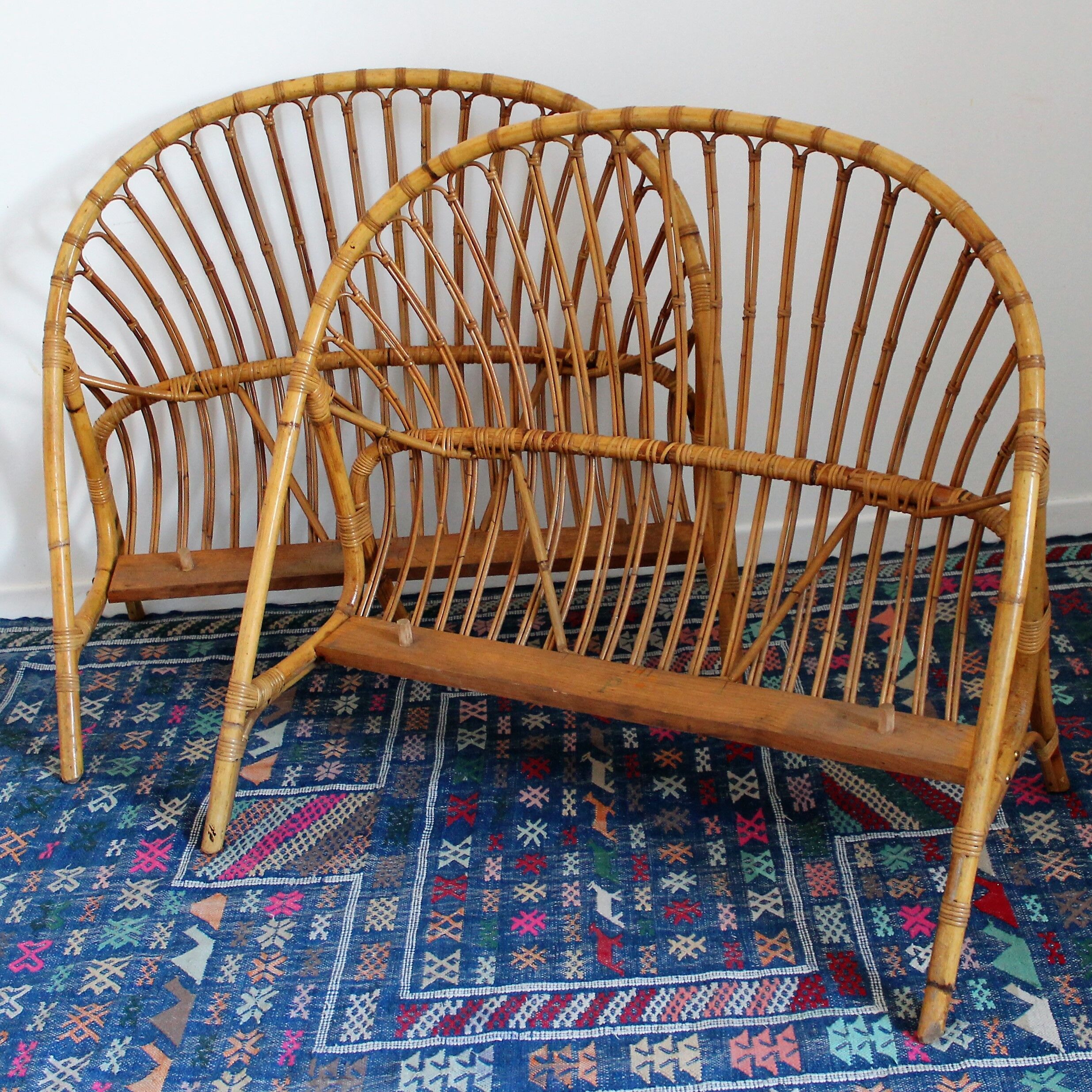 Vintage rattan bed 1 person
