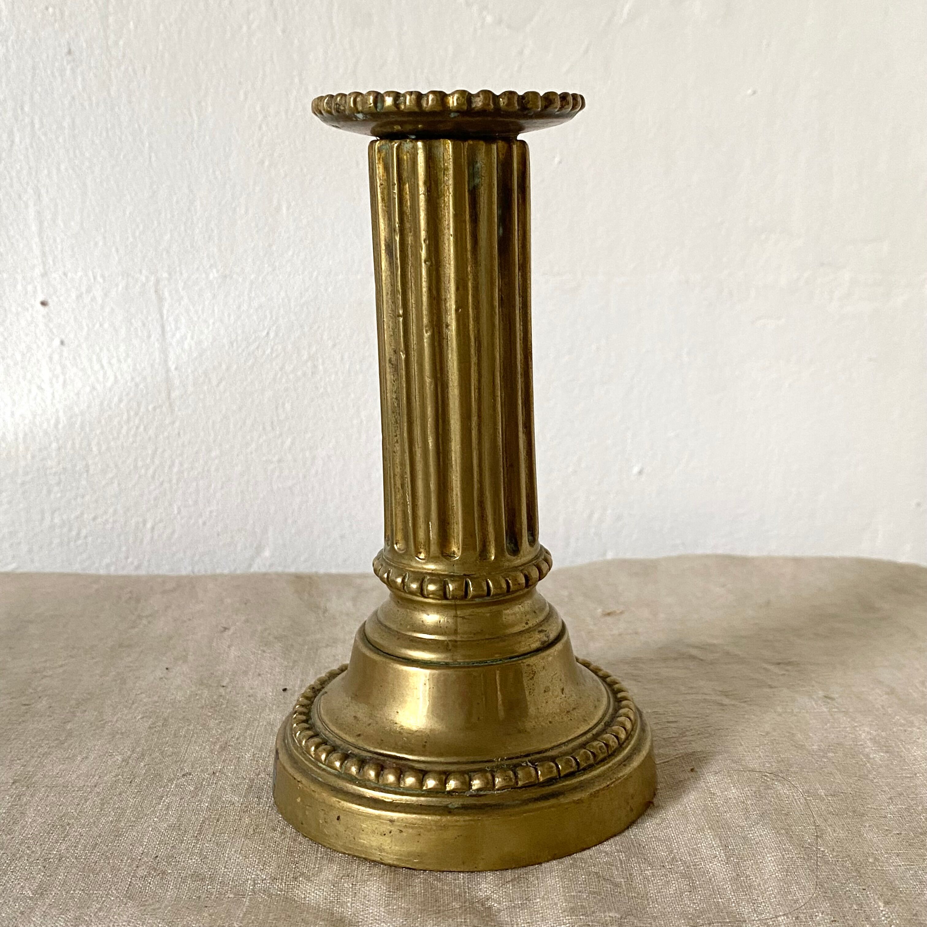Column brass candle holder