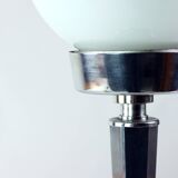 Art Deco table lamp in chrome and glass, Czechoslovakia 1940s