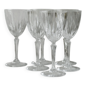 6 cut crystal wine glasses, Cristal D'Arques.