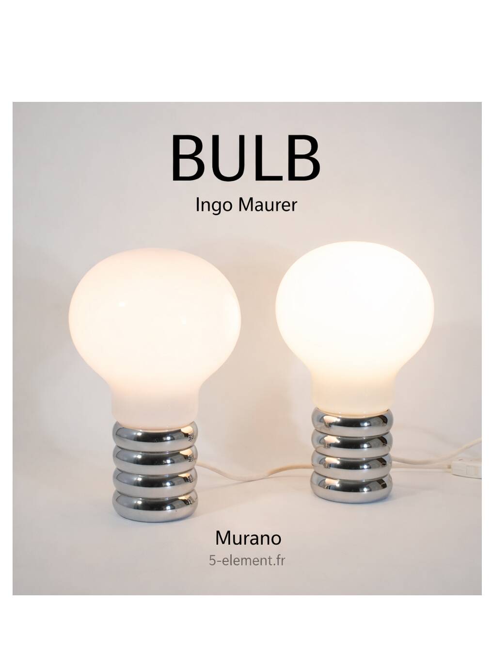 Pair of Bulb lamps by Ingo Maurer, Murano