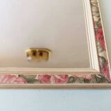 Vintage floral wooden mirror 80s 34x49cm