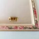 Miroir fleuri vintage en bois 80s   34x49cm