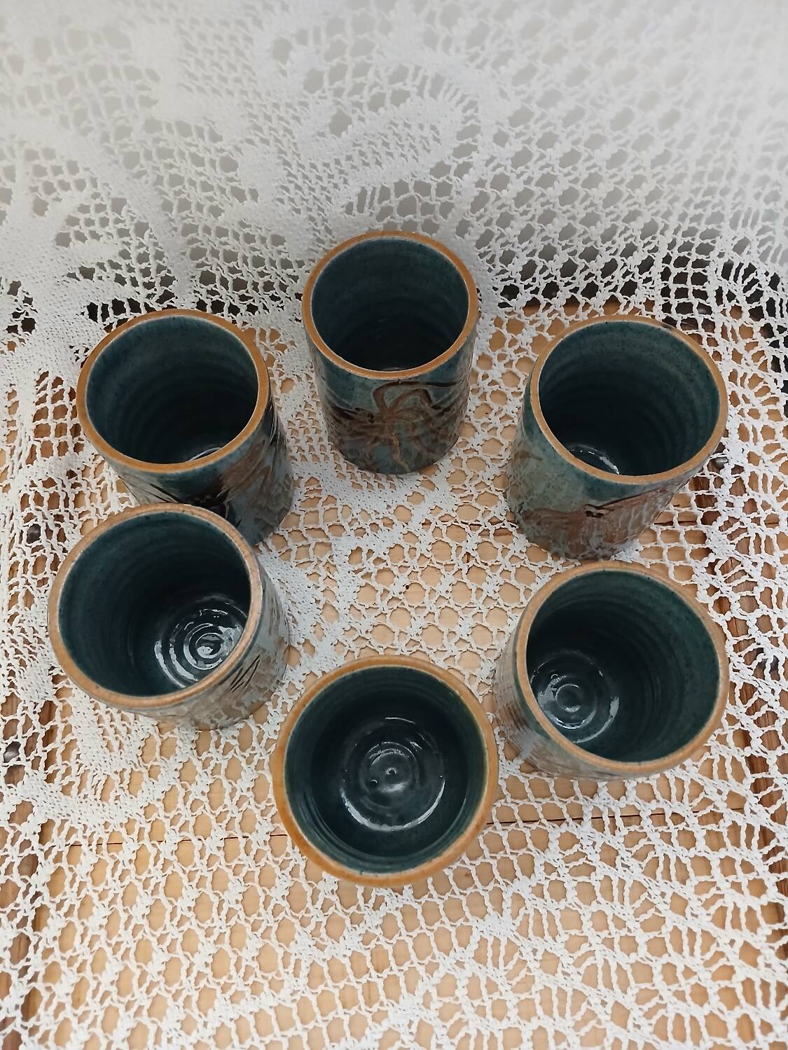 6 vintage handmade cups/mugs