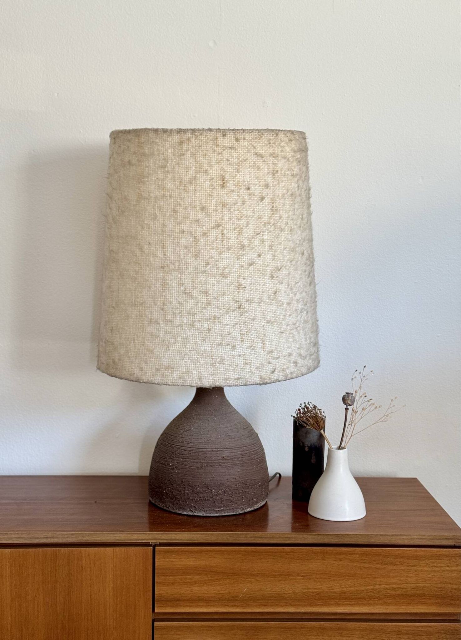 Lampe en céramique brutaliste vintage XL
