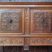 Renaissance oak carved buffet cabinet