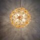 Large Sputnik chandelier in brass and amber Murano glass, SiSche, 1960.