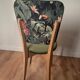 Chairs year 50/60, restored in green velvet and jungle parrot