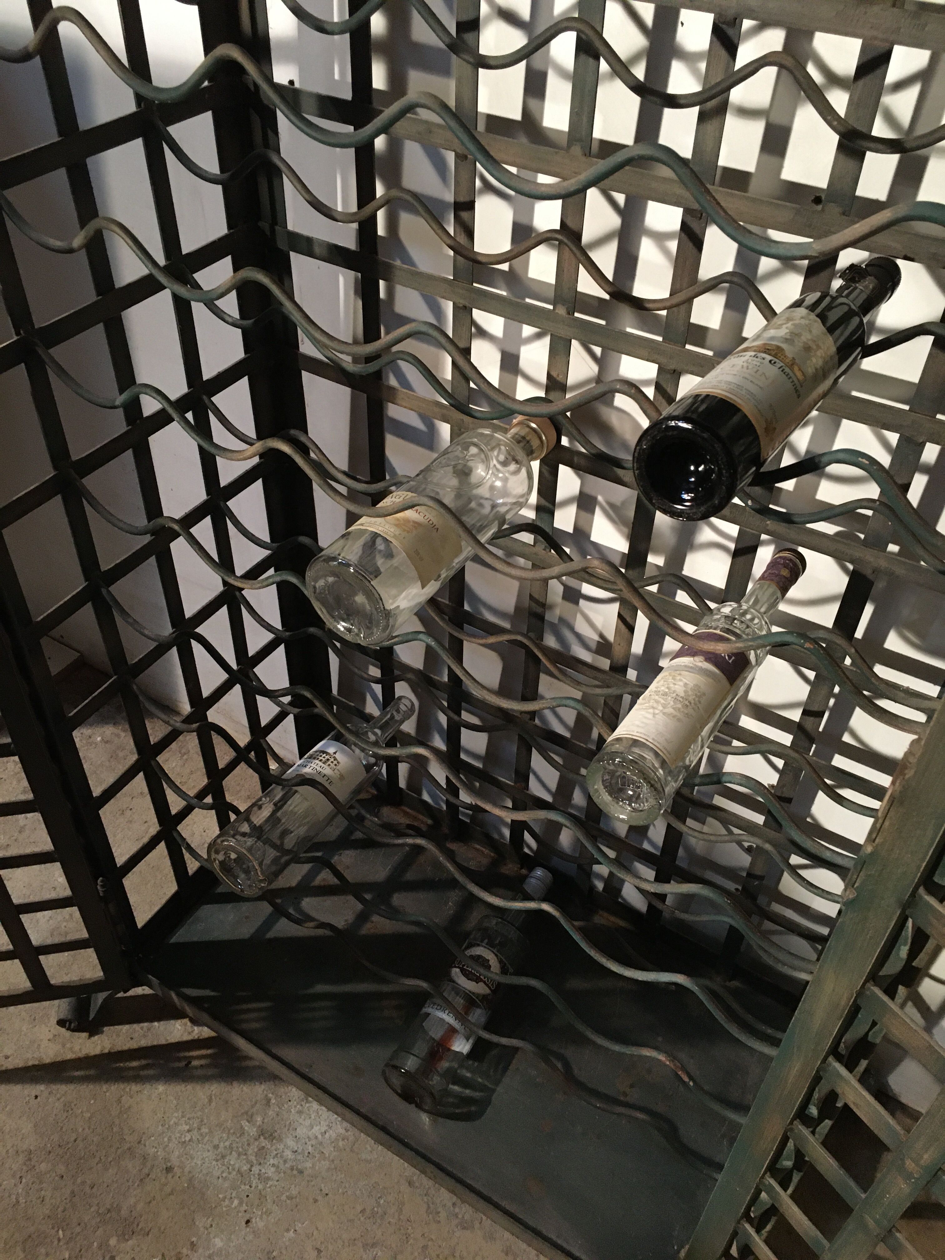 Wrought iron wine cabinet