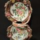 Double porcelain servant with floral decoration, polychrome and gilding – f