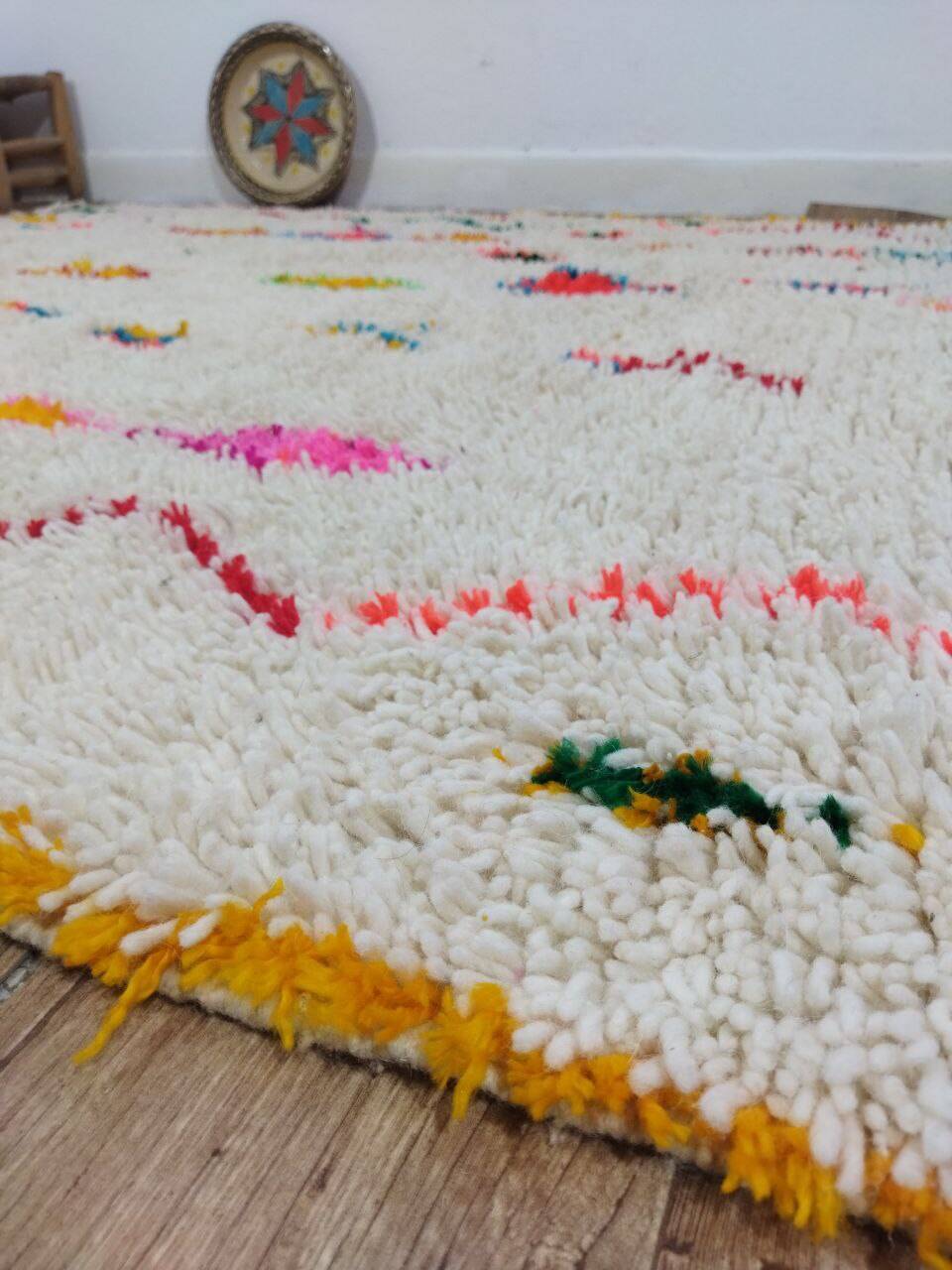 Handmade wool Berber rug 300x186 cm