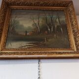 Painting under wood XIX th
