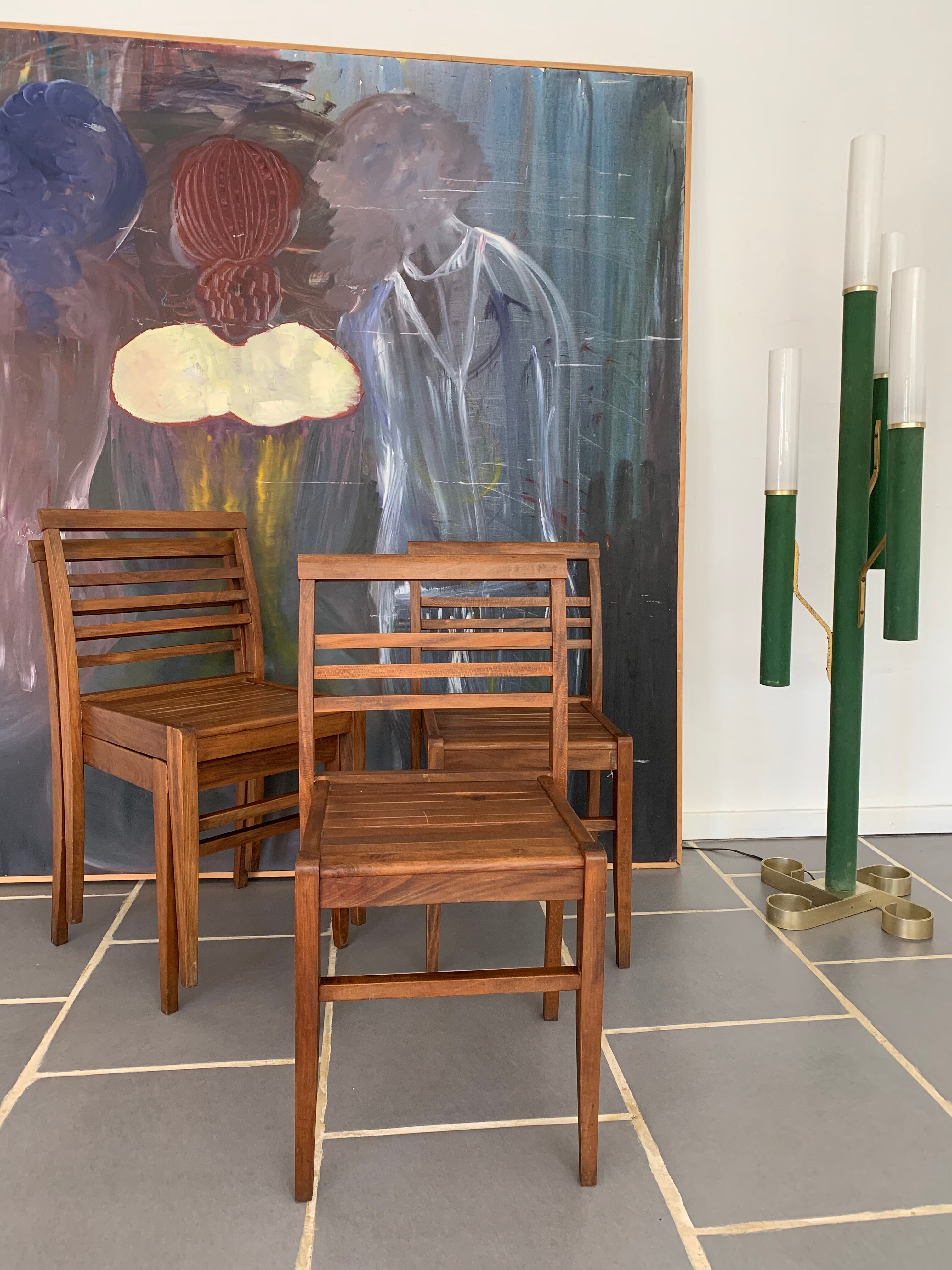 4 René Gabriel stackable chairs