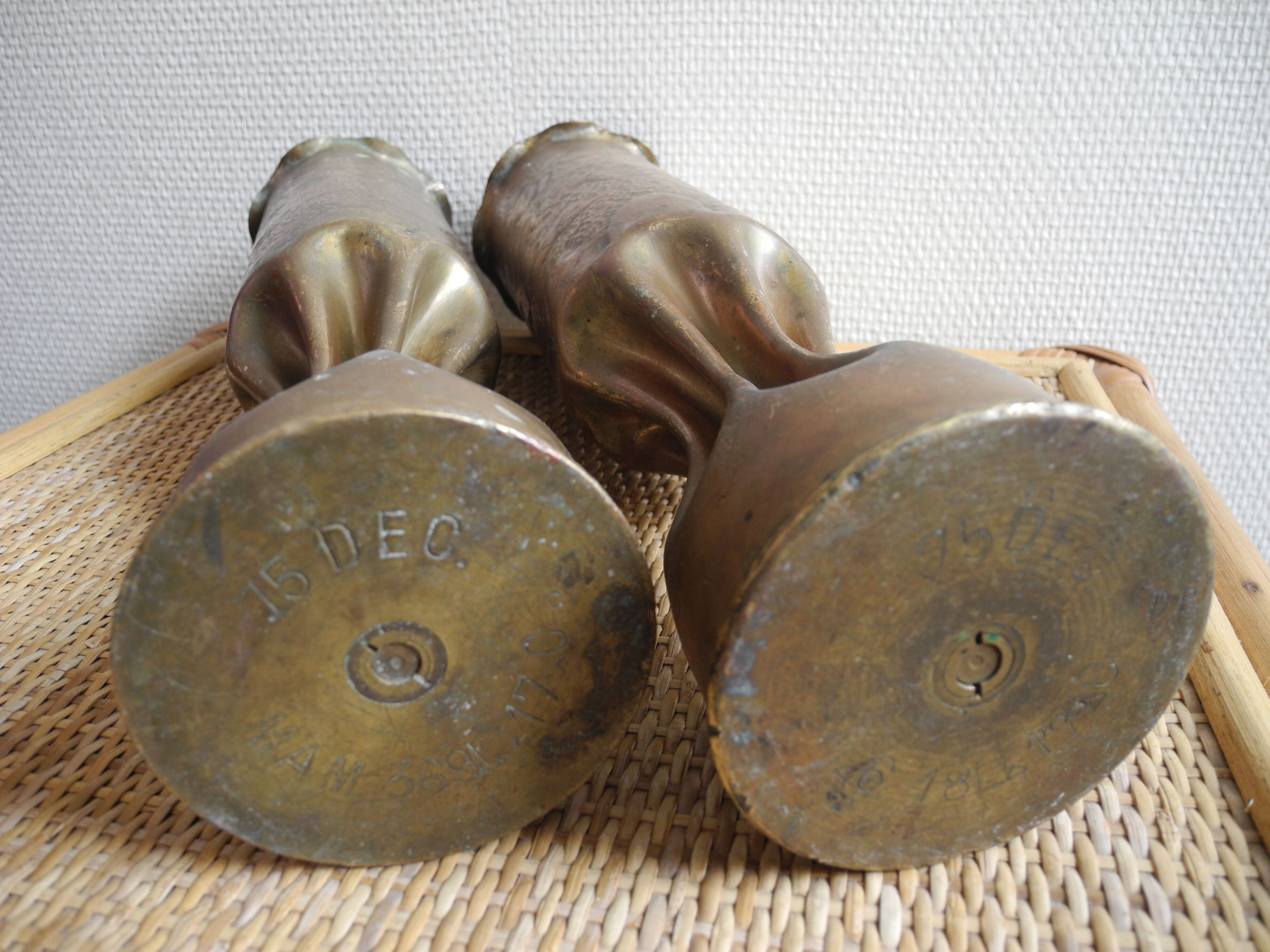 Pair of engraved art trench casings