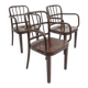 Set of 3 bentwood armchairs attributed to Josef Hoffmann for Thonet, Czechoslovakia, 1930s–1950s