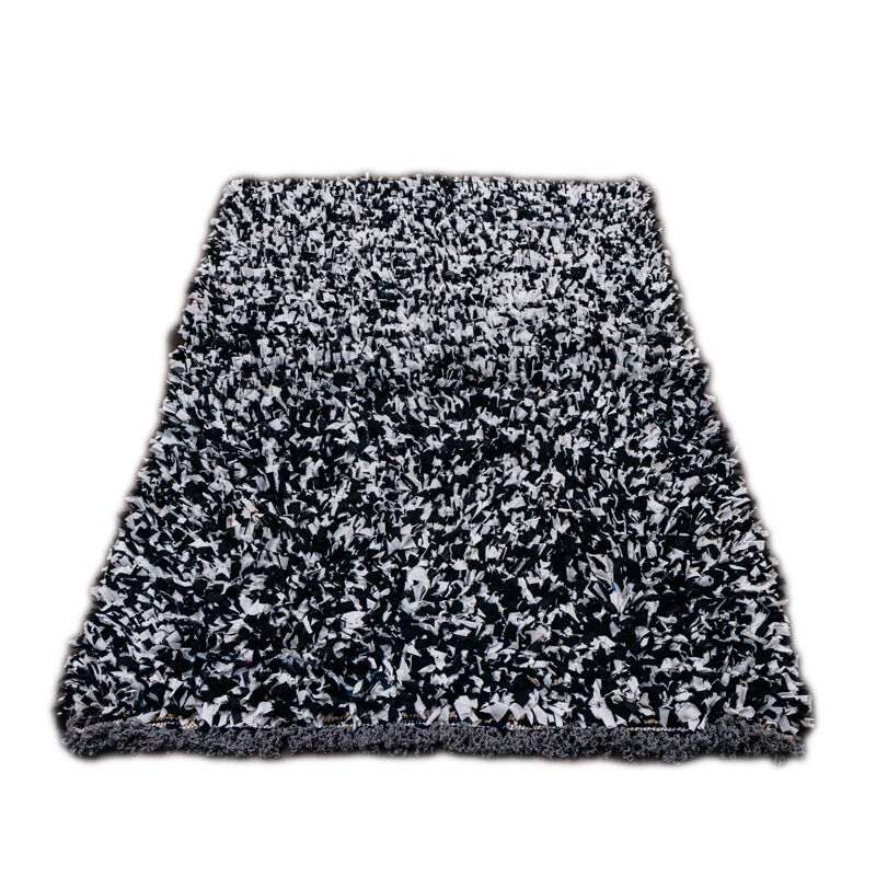 Berber carpet boucherouite black 115x175 cm