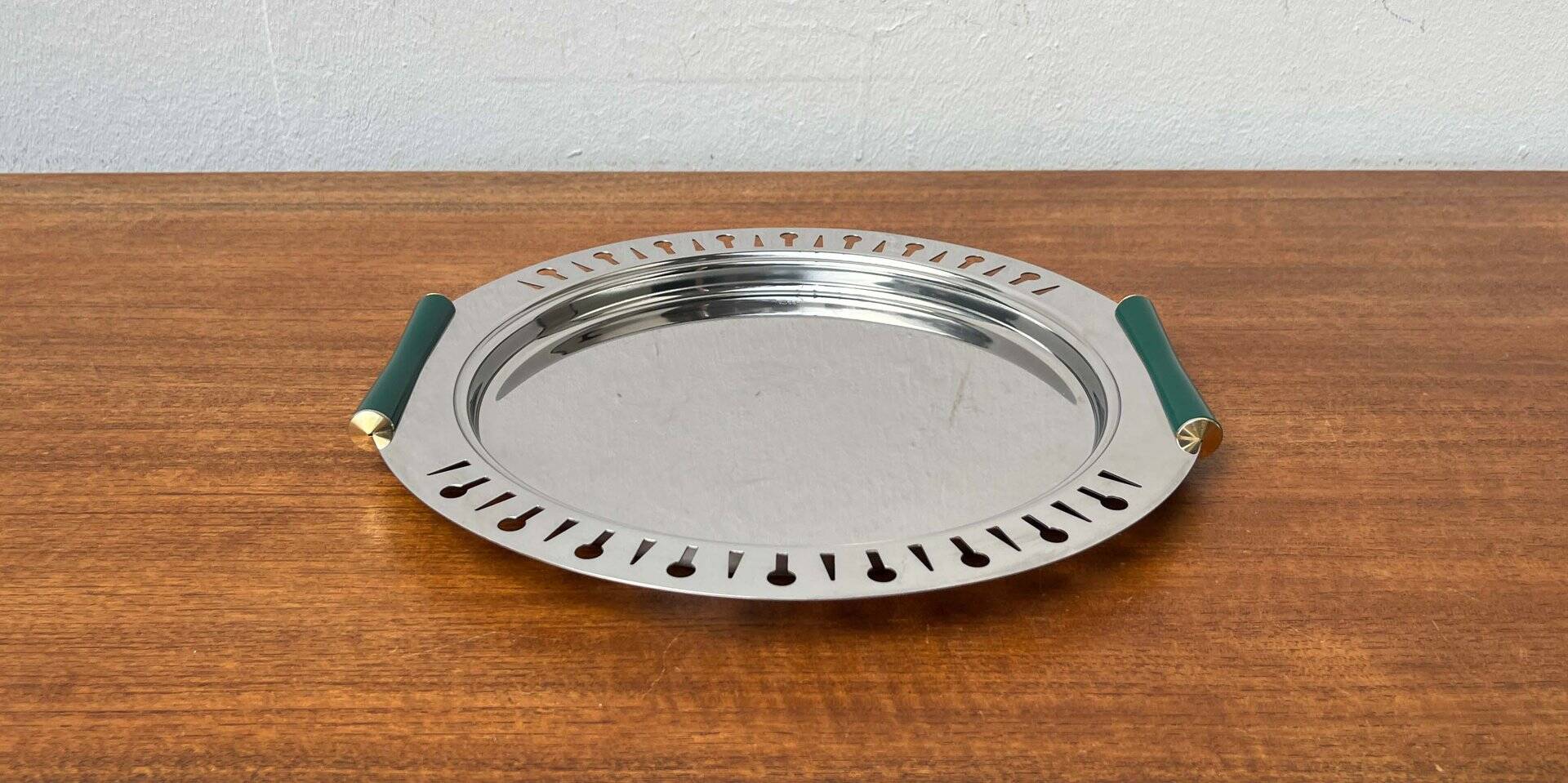 Postmodern Metal Tray from Inoxbeck, Italy, 1980s