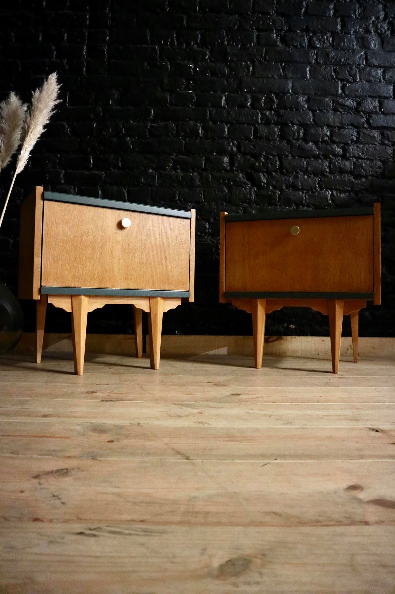 Pair of vintage bedsides