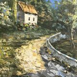Modern Impressionist School HST - Nicolas Barriere - Landscape of the South la Ci