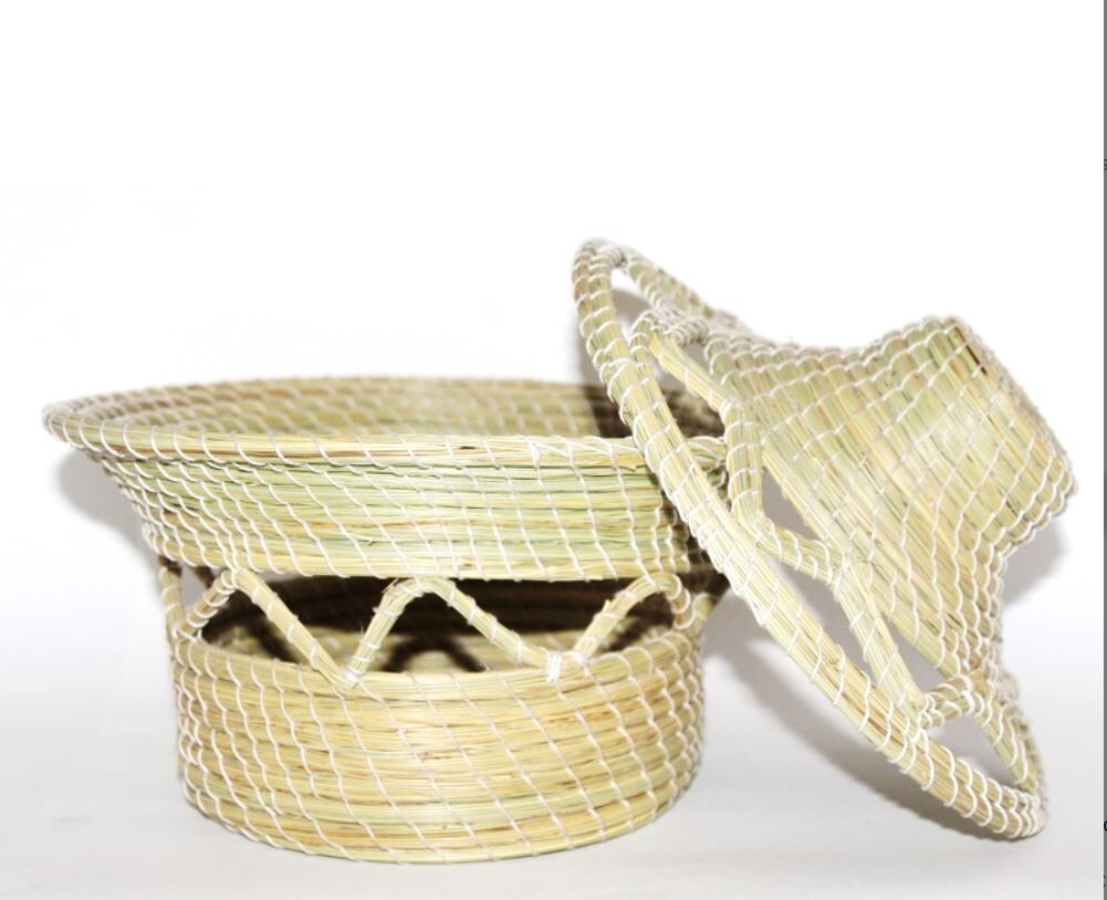 Handmade natural fibre basket