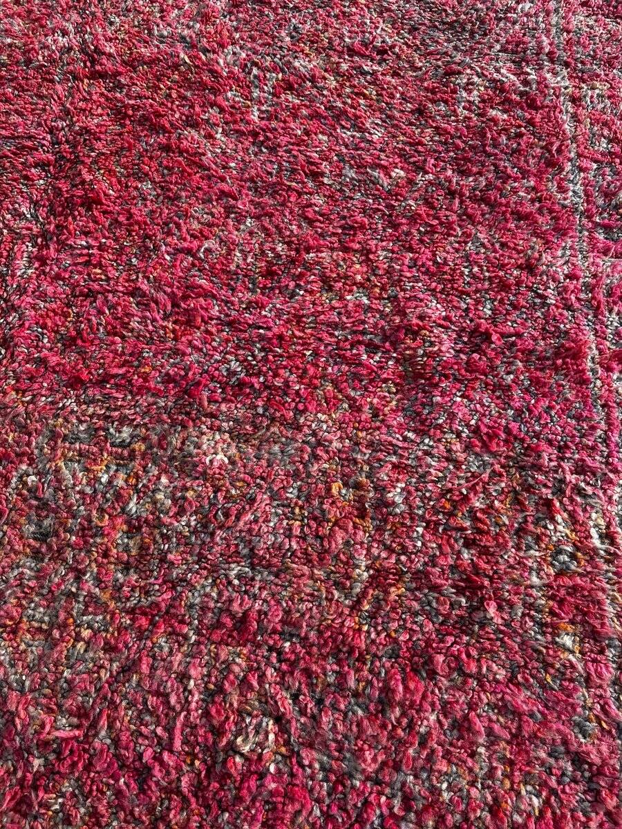 Large modern Berber Boujad rug in pink wool.