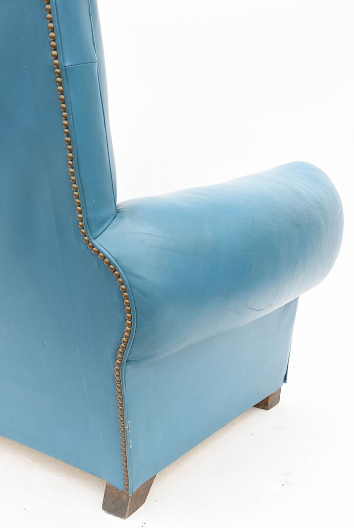 Club armchair in blue leather