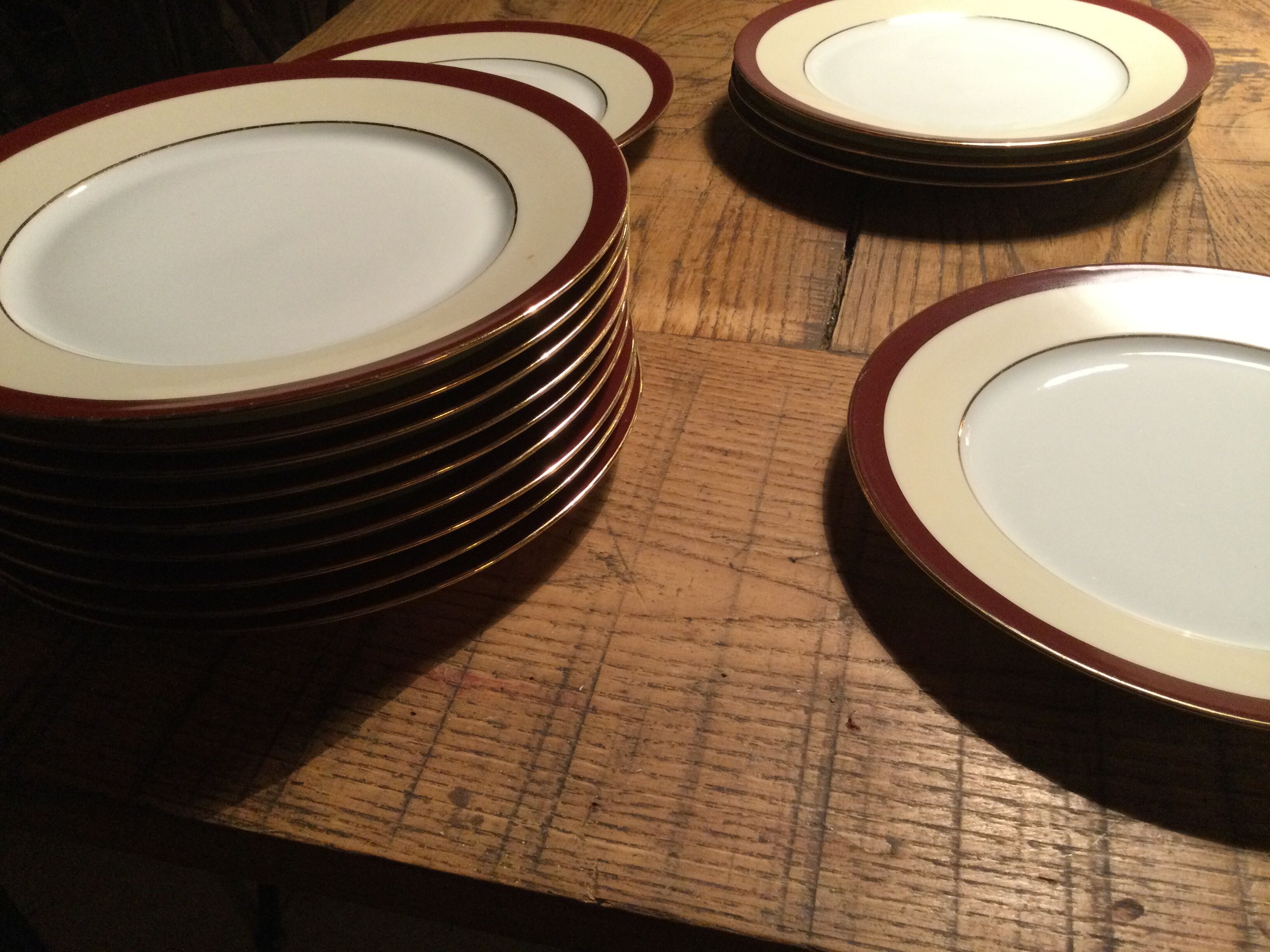 Set of 14 Porcelain Plates from Limoges