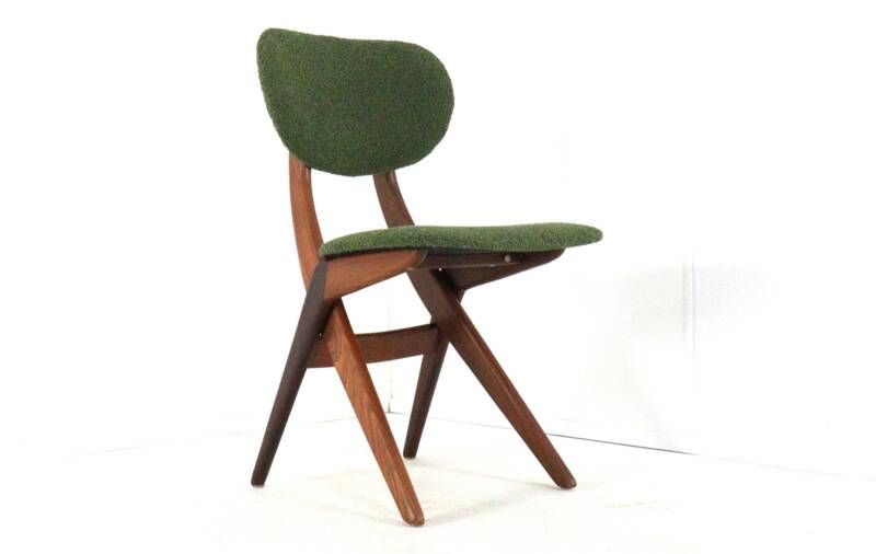Set of 4 AwA Scissor Chairs - teak mid century modern - new upholstery
