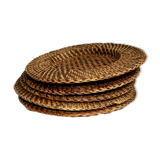 Lot of 5 under wicker plates