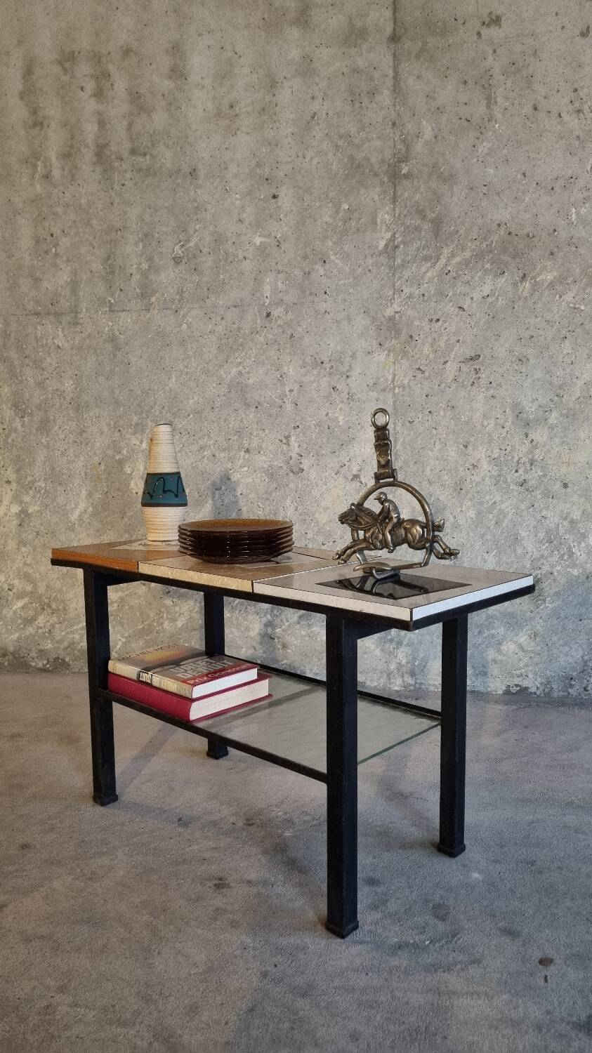 Vintage coffee table with tiles