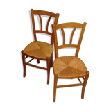 Pair of antique mulched bistro chairs