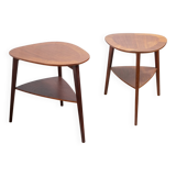 2 tables d'appoint Holger Georg Jensen en teck, Kubus, années 1960, Danemark