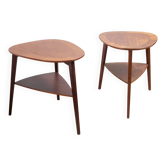 2 tables d'appoint Holger Georg Jensen en teck, Kubus, années 1960, Danemark