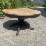 Round burr walnut coffee table
