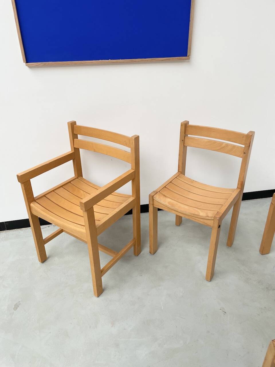 Beech chairs from the 1980s, Sornay.
