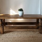 Vintage Brutalist Solid Oak Coffee Table