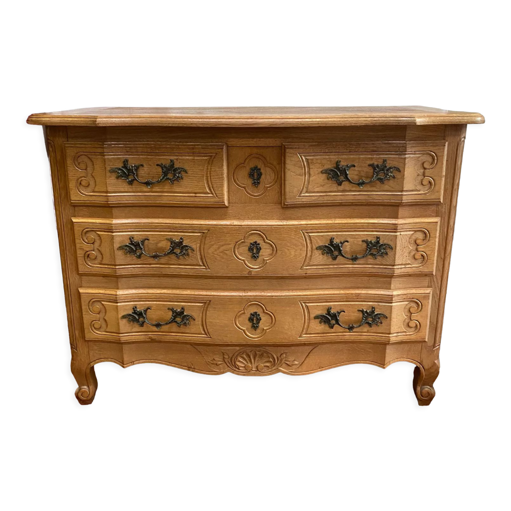 Louis XV style cherry chest of drawers