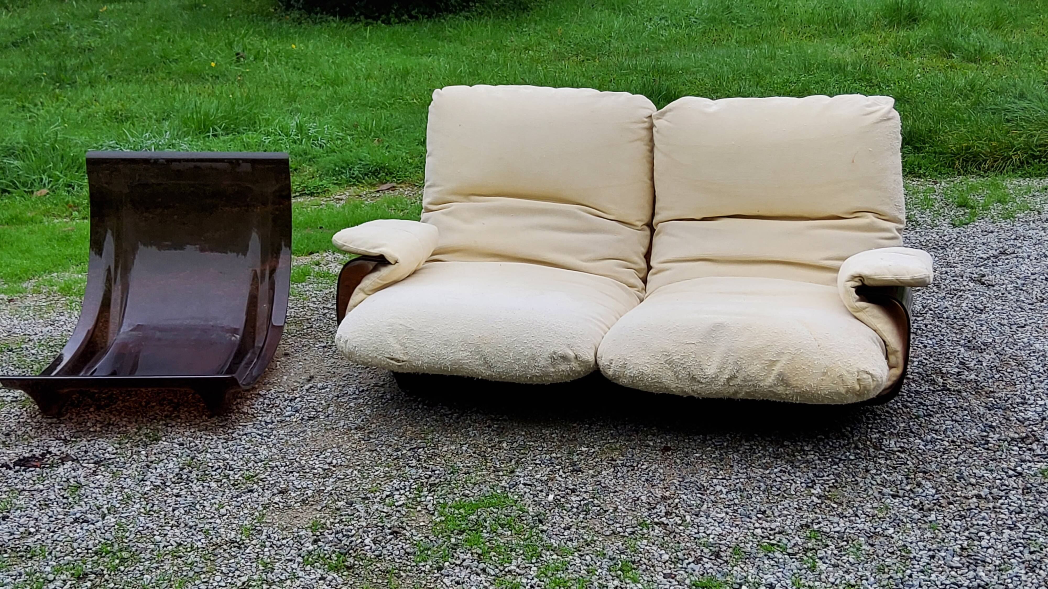 Michel Ducaroy Ligne Roset Marsala model designer sofa and 1970s armchair shell
