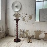 Side table walnut base turned wood