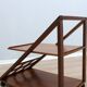 Vintage geometric walnut wood bar cart 1970s