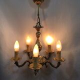 Lustre 5 lumières en bronze